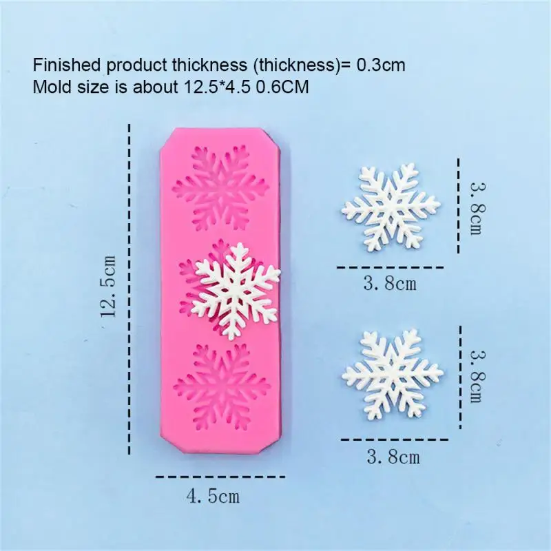 Party Cake Around Decoration Snowflake Chocolate Fondant DIY Mold Baking Cooking Decorating Tools Silicone Christmas Winter Gift