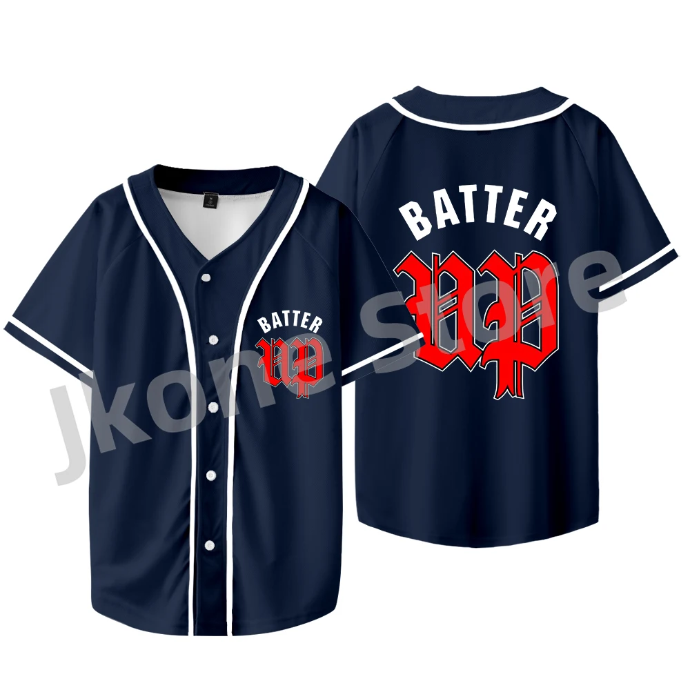 

BABYMONSTER Batter Up Merch Baseball Jacket Women Men Fashion Casual Short Sleeve Tee T-shirts