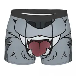 Calzoncillos con estampado de lobo gris Maw, ropa interior masculina transpirable, Bóxer corto