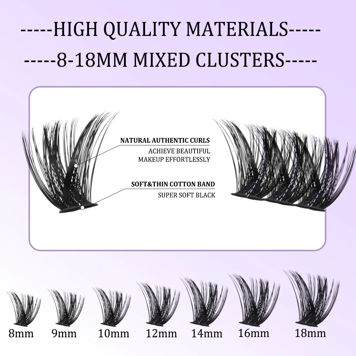 Eyelash Clusters Kit Large Capacity Wispy Lashes