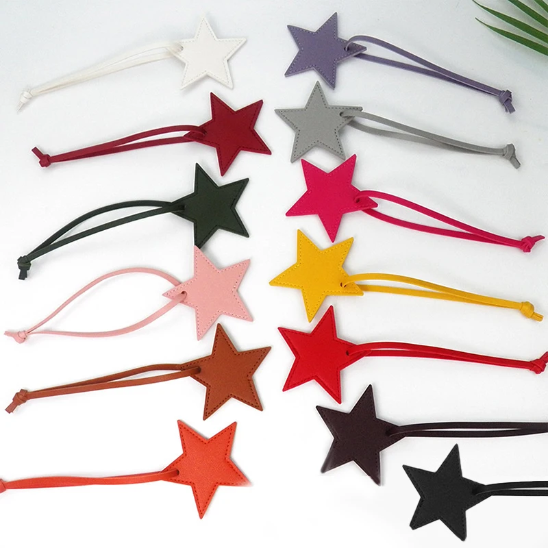 Personality Leather Tassels Five-pointed Star Keychain Backpack Pendants Decoration DIY Making Jewelry Craft Accessories