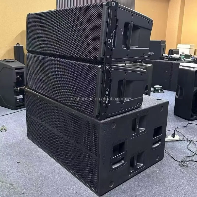 Double 12 Inch 3-Way Active Line Array Speaker Powered Professional Outdoor Audio System for DJ