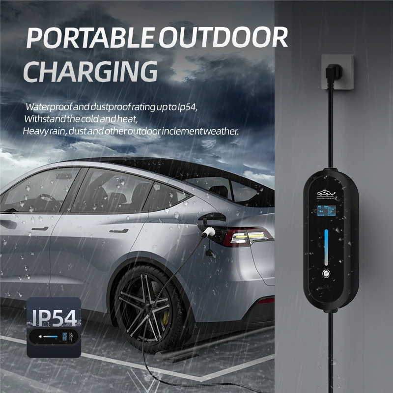 ROMADA 3.5KW 16A EV Portable Charger Type2 EVSE Charging Cable Type1 EU Plug Controller Wallbox GBT Plug for Electric Vehicle