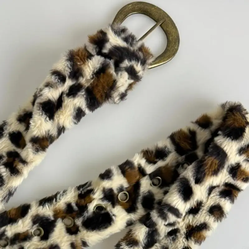 Fashion Leopard Print Belt Adjustable PU Leather Strap With Clasp For Men Women