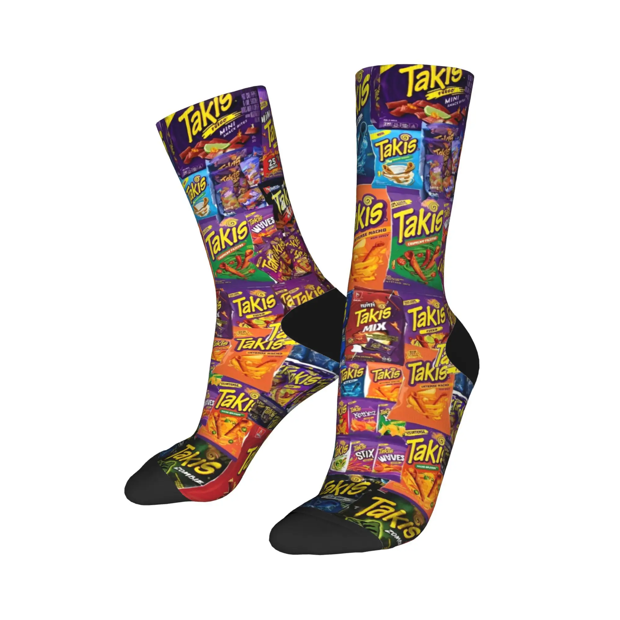 

Cartoon Snack Print Socks Men Women Polyester Fashion Takis Socks Novelty Spring Summer Autumn Winter Middle Tube Socks Gifts