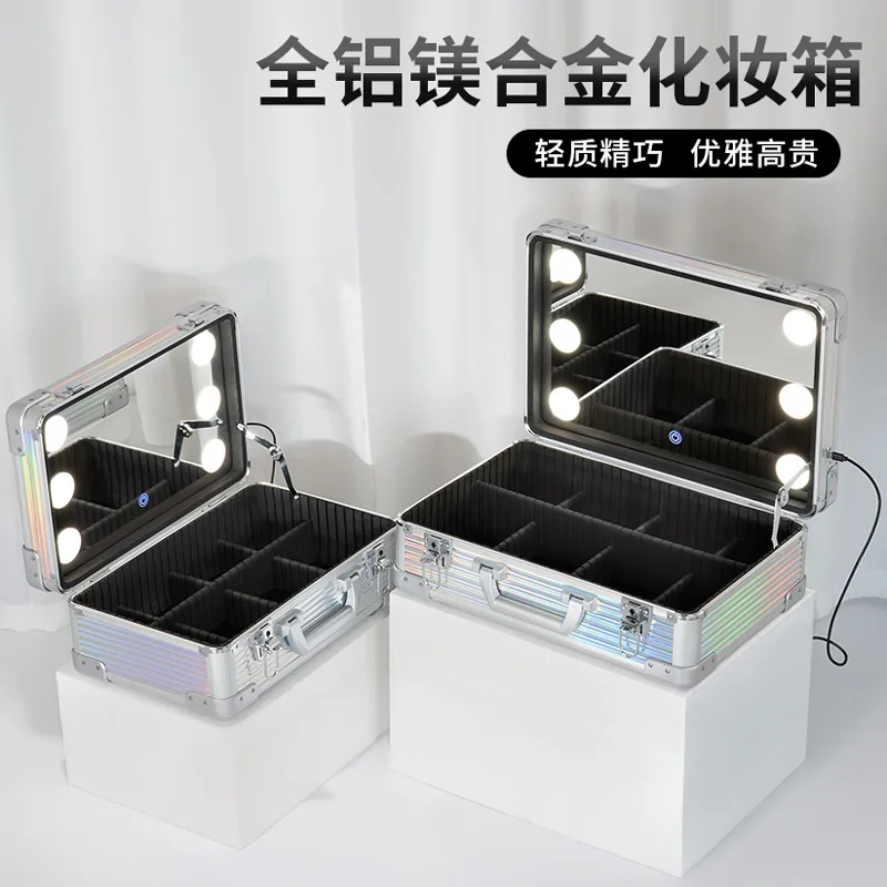 Professional makeup artist's portable makeup case, large capacity, for convenient storage and organization
