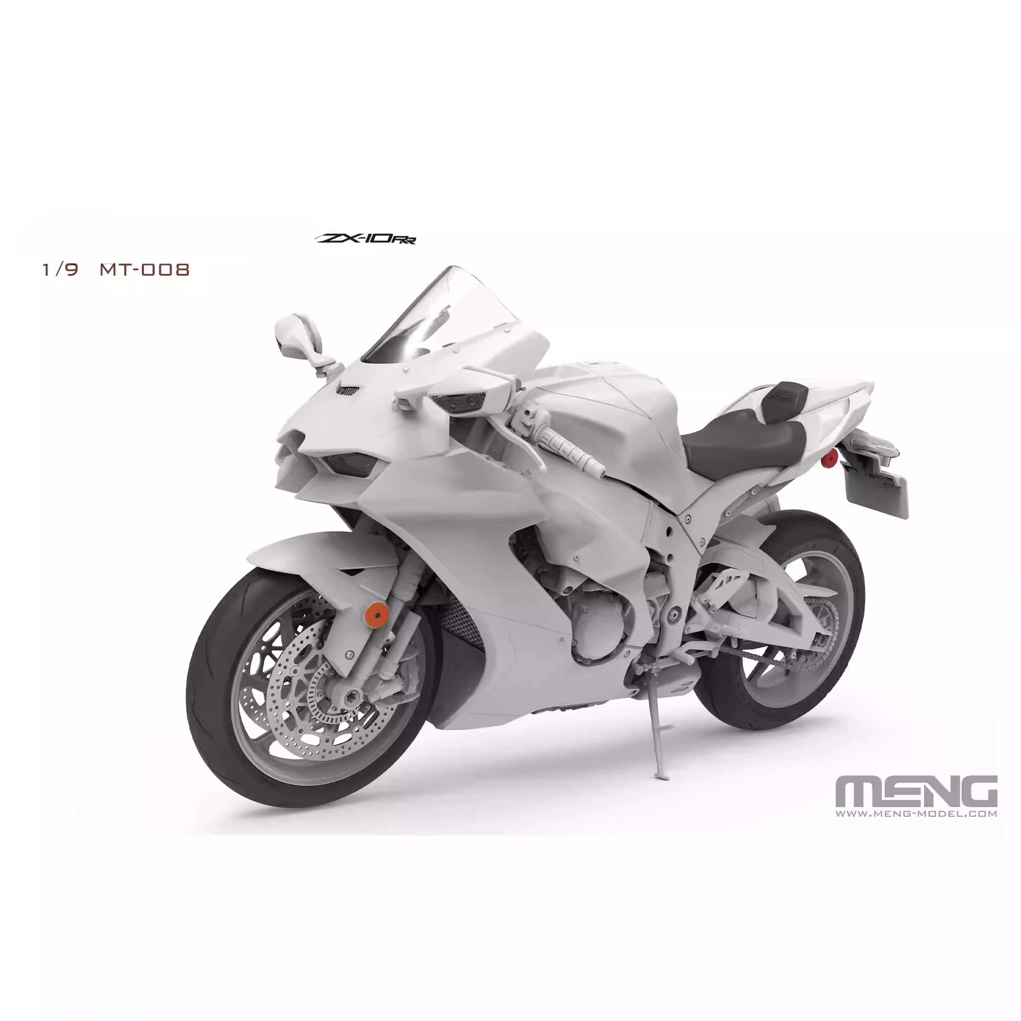 MENG MT-008 1/9 ZX-10RR moto assemblée, Kit de modèle à l'échelle jouet de bricolage