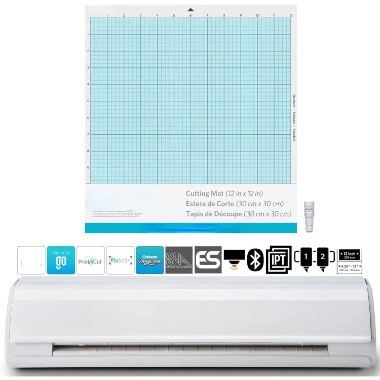 home.Cameo 5 12 inch Vinyl Cutting Machine with Studio Software, Electric Tool and ES Mat Compatible, SNA and IPT, 50 db, White