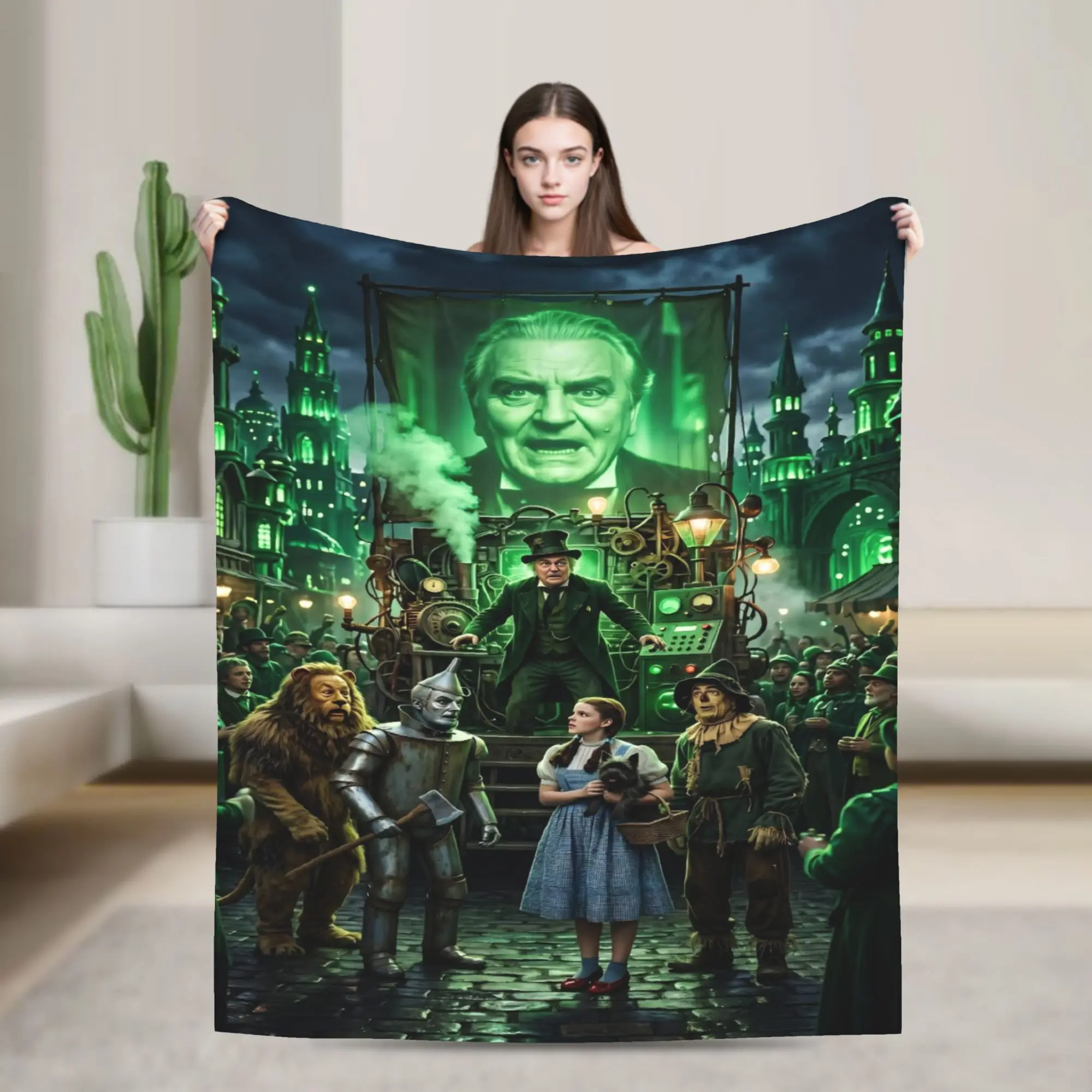 Wizards of Ozs Movie Flannel Blankets Cowardly Dorothy Tin Toto Throw Blanket for  Sofa Bedding Lounge Plush Thin Quilt