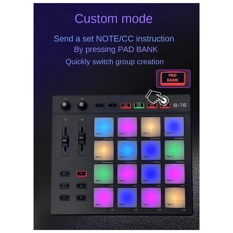 A41Z-B16 MIDI Keyboard Percussion Pad - For Music Productio DJ Controller Arranger