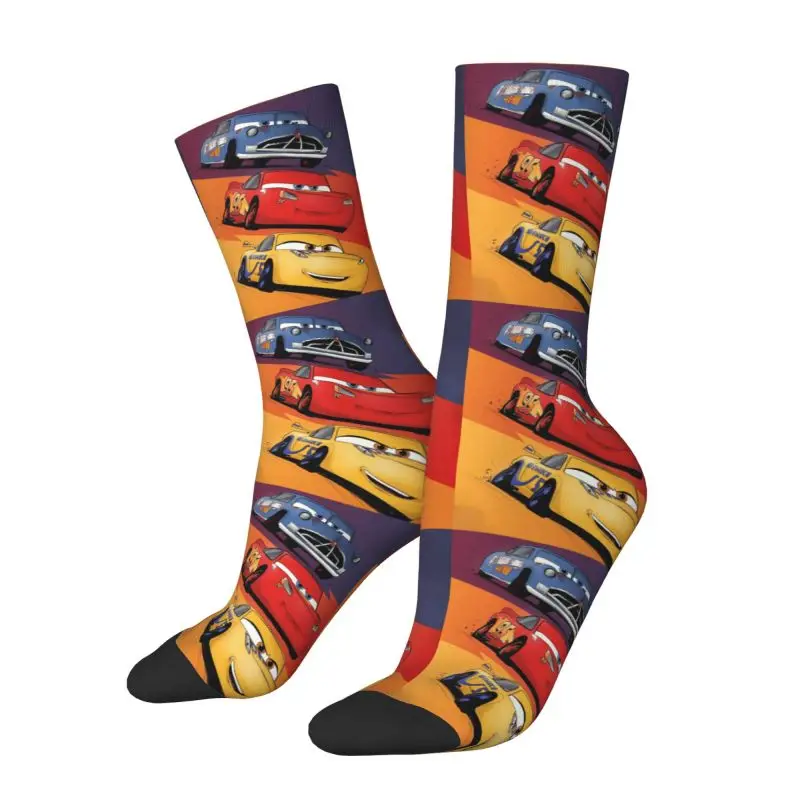 Lightning McQueen Racing Car Men Women Crew Socks Unisex Cute 3D Print Dress Socks