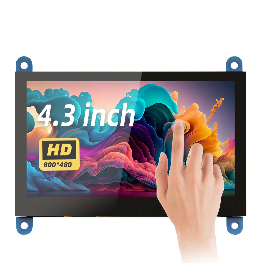 4,3 inch HDMI LCD-scherm 800×480 capacitief touchscreen voor Raspberry Pi 5 4B 3B 3B 2B B+ B 3A+ A+ Zero W Zero