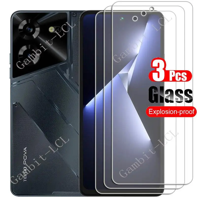 1-3PCS Tempered Glass For Tecno Pova 5 Free Fire 6.78\