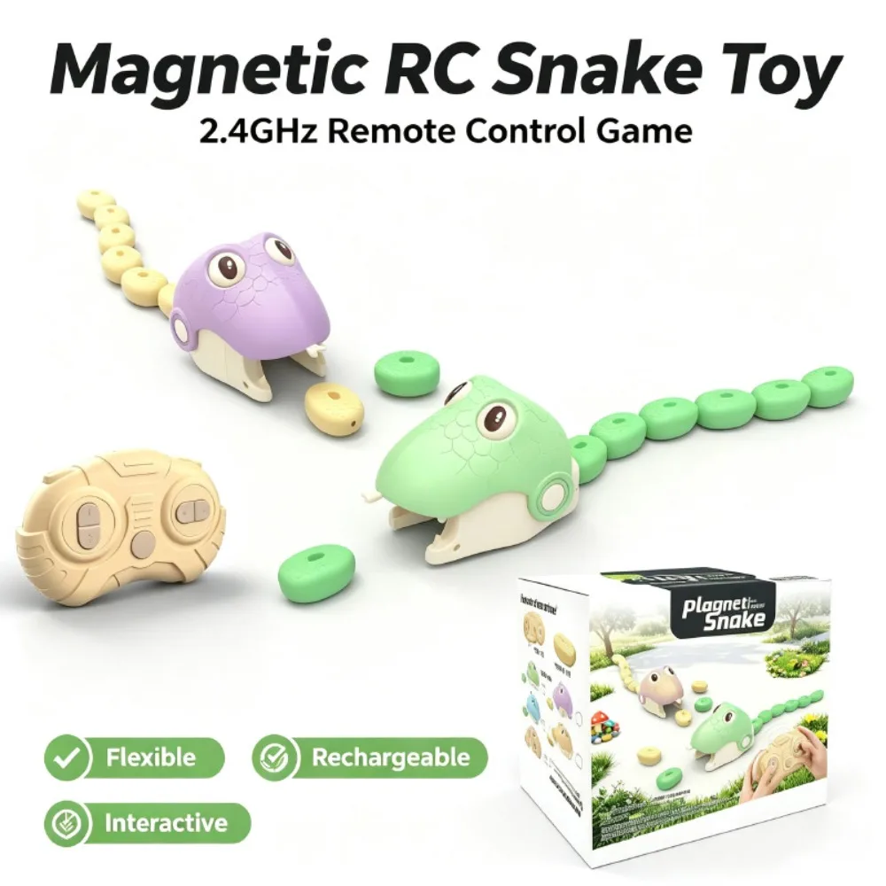 Remote Controlled Greedy Snake Magnetic Suction Toy Competitive Interactive Battle Game APP Control Magnetic Force Play Toy