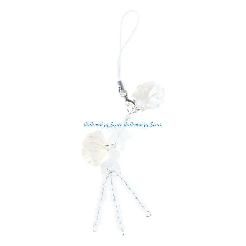 573B Unique Jellyfish Star Pendant Phone Strap Lanyard Tassels Keychain Strap Backpack Charm Accessories Car Keys Decoration