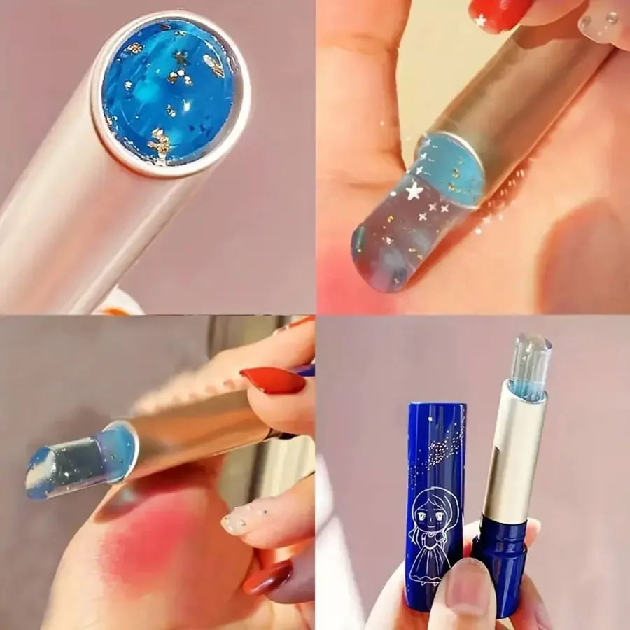 Stern brillante Temperatur änderung feuchtigkeit spendender Lippenstift Kristall gelee wasserdichter Lippenstift dauerhafte Ernährung Lippenstift 24k Tempera