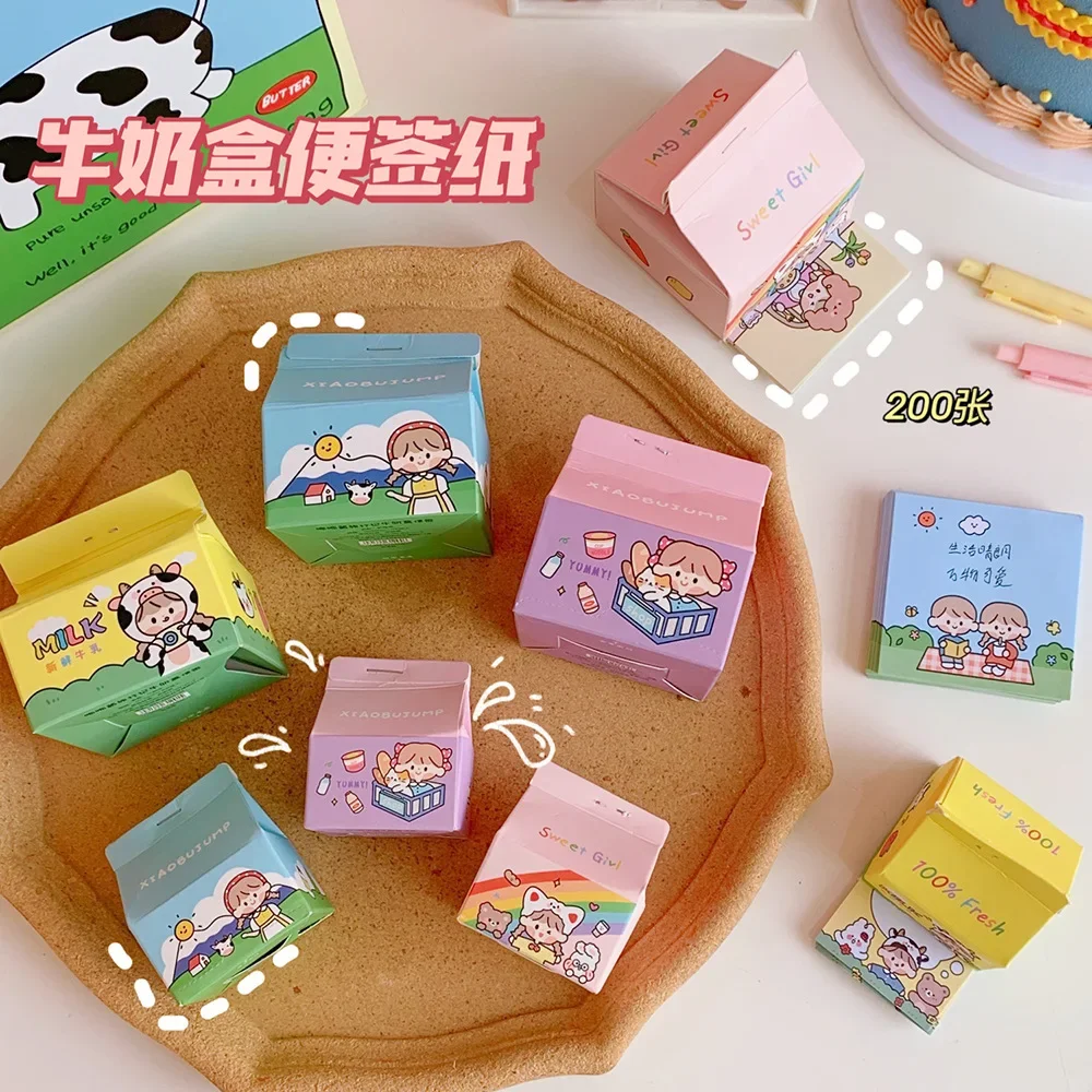 مفكرة كرتون لبن كاواي ، ملاحظات لاصقة ، كتاب ، ورق لاصق محاصر قابل للإزالة ، ورق رسائل ، ملصق مذكرات للمكتب ، أوراق