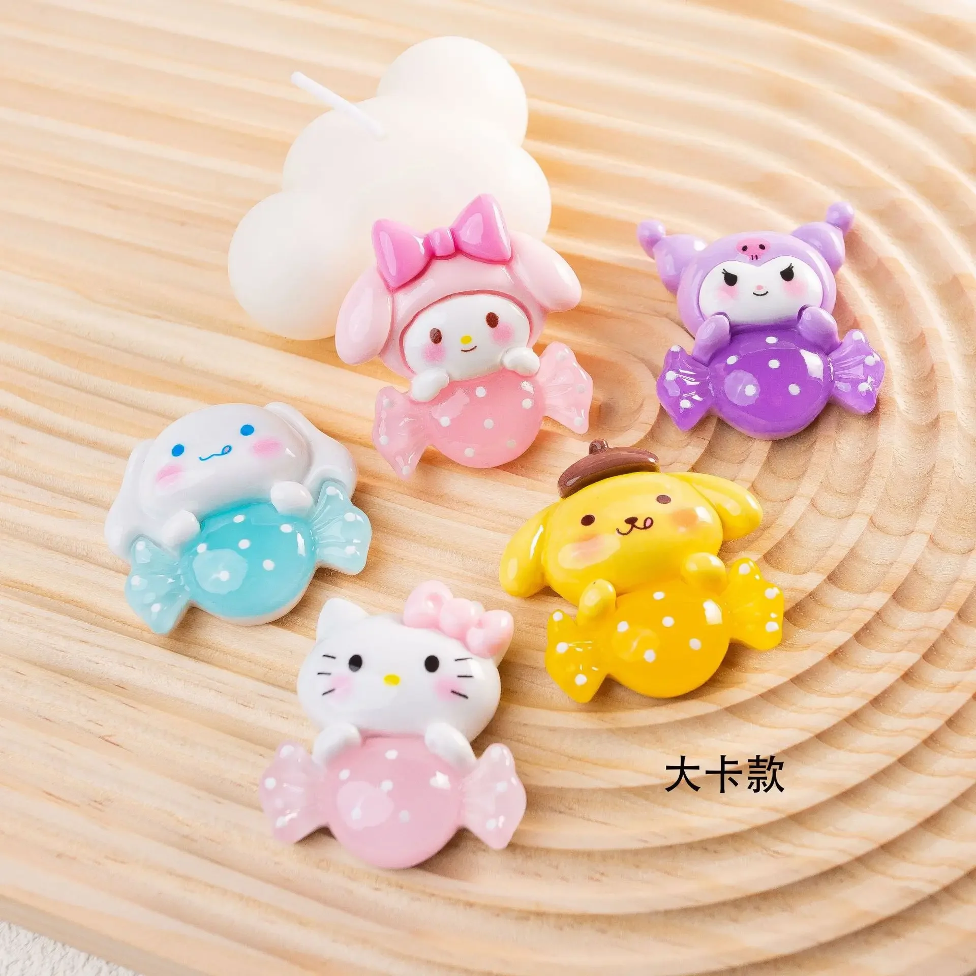 2Pcs Cute sanrio series candy Cartoon Resin Flatback Handmade Resin Accessories Crafts Materials Scrapbooking Embellishments