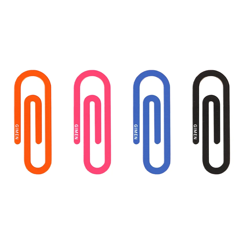 4 Pcs Bookmarks Paperclip Portable Clips Iron Stationery Paperclips Exquisite Multi-function File Lovely Clamps Student