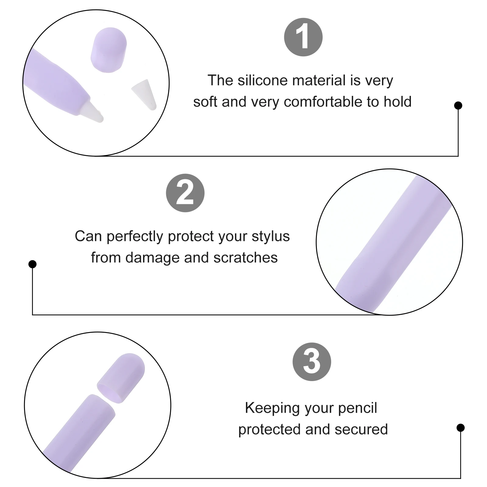 

Stylus Case Pen Protector Silicone Sleeve Compatible Holder Violet Cover Pencil