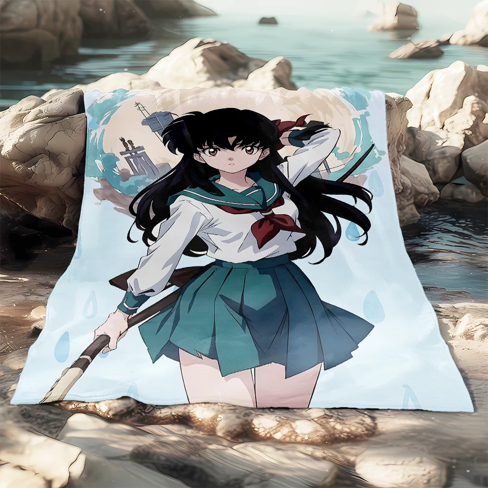 Inuyasha  Cartoon Blanket. Seasonal Blankets. Used for Sofas, Beds, Living Rooms, Travel Picnics, Comic Blankets,