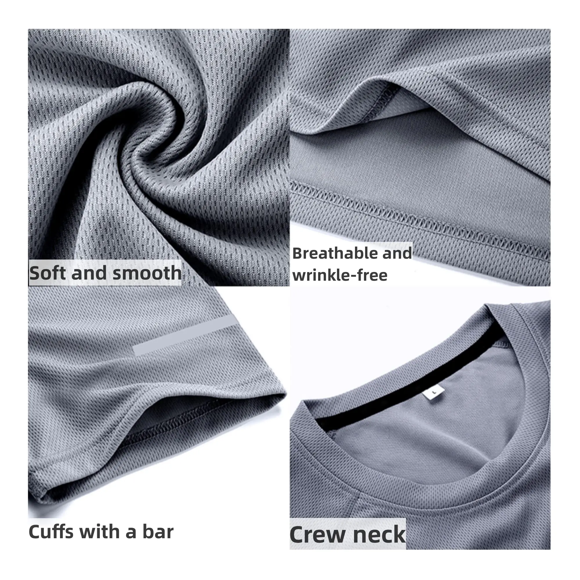 Men's short sleeve t-shirt, 3 pieces, for training, round neck
