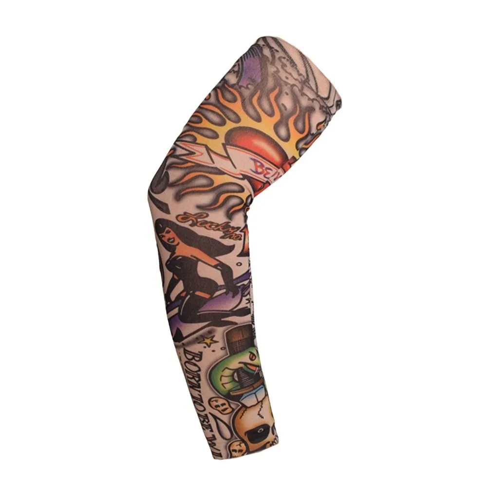 1Pcs New Sun Protection Flower Arm Sleeves Outdoor Sport UV Protection Arm Cover Warmer Sportswear Tattoo Arm Sleeves