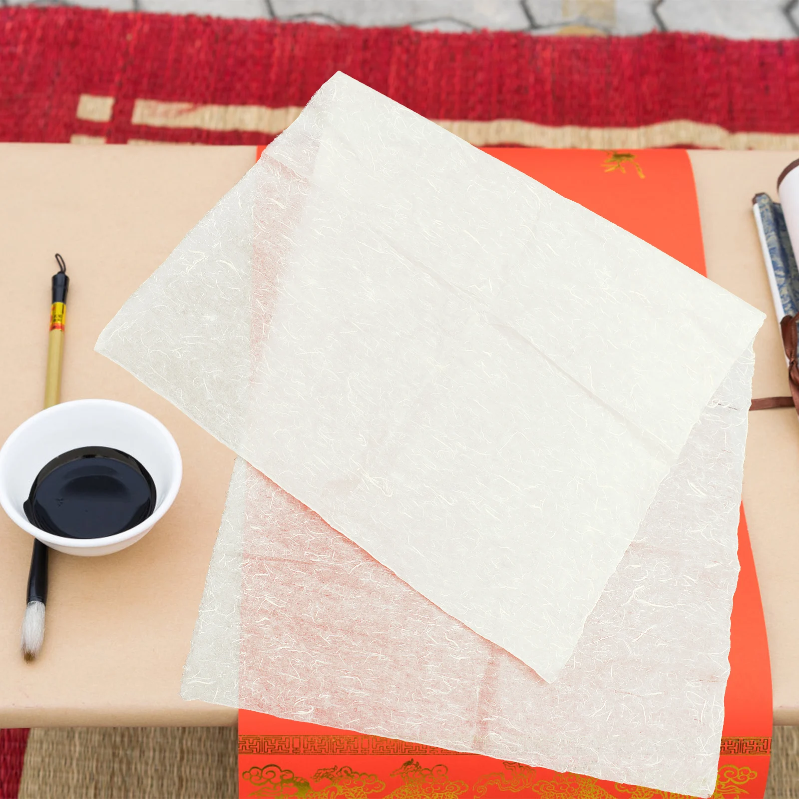 

10 Sheets Rice Paper for Calligraphy Writing Watercolor Flower Pattern Decorative Art Painting Traditional Half Raw Lightweight