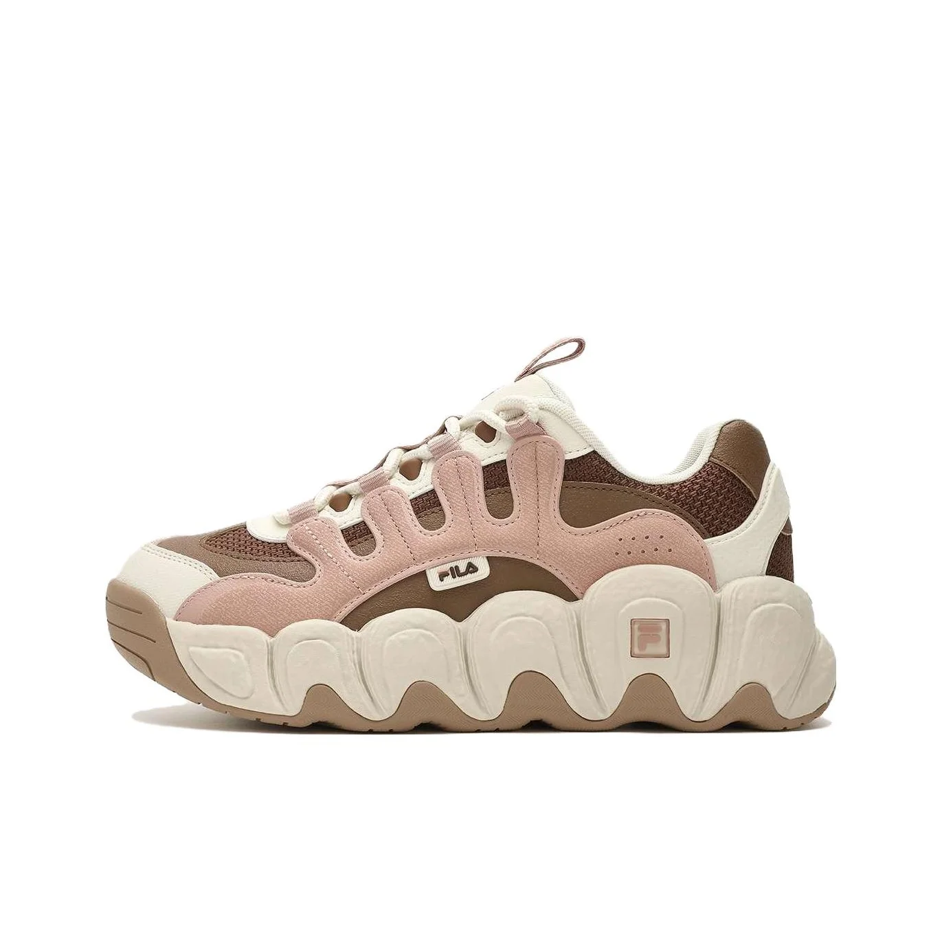 FILA Croissant Fabric Cushioning Height Increasing Low top Chunky Sneakers Women's Pink F12W342103FMR
