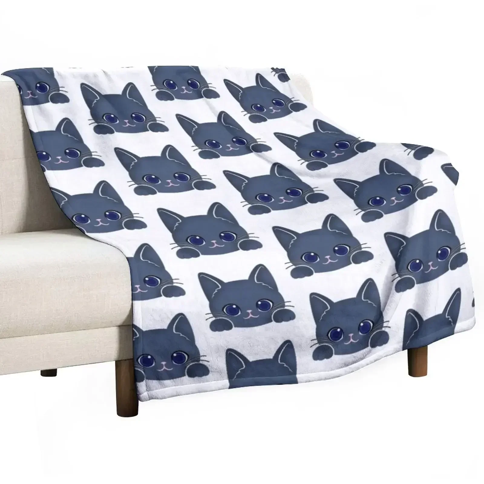 Russian Blue Cat Throw Blanket christmas gifts For Sofa Thin Summer Beddings Retros Summer Luxury Brand Blankets