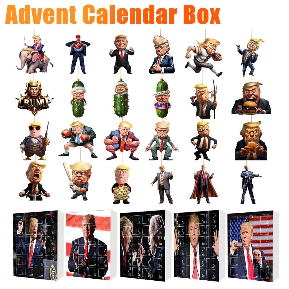 Christmas Advent Calendar Gifts 24 Days  Countdown Calendar Donald  Hanging Pendants Suprising Box Xmas Tree Ornament