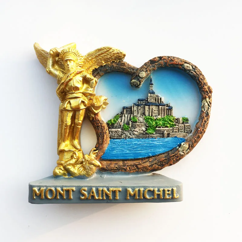 Fridge Magnet Cultural Landscape Resin Decoration Tourism Souvenir Message Sticker Crafts for Saint Michel Mountain