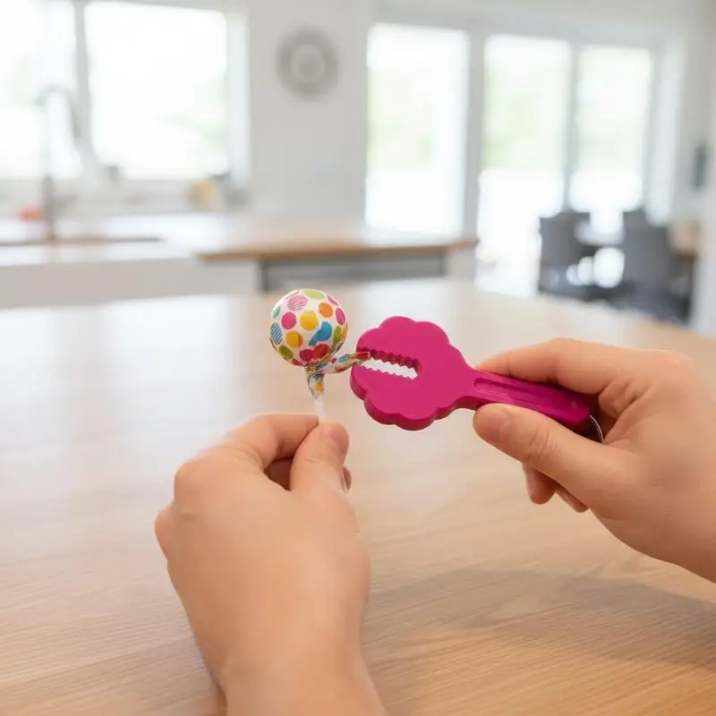 1/3 Pcs Labor Saving Portable Lollipop Opener with Keychain Small Candy Tool for Kids Sleepover Party Use