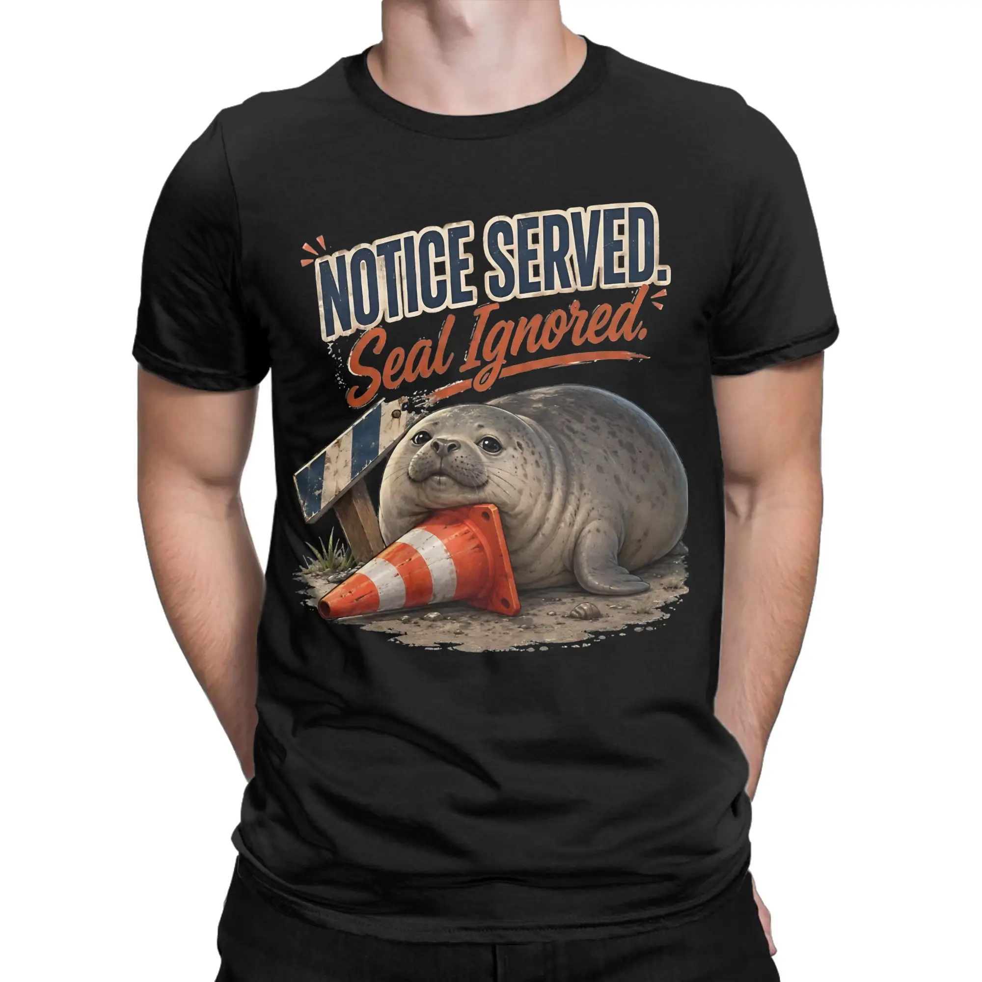 Neil the Seal Animal Men Women T Shirts  Vintage Tee Shirt Short Sleeve O Neck T-Shirt 100% Cotton Plus Size Tops