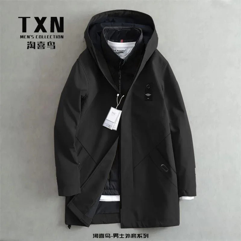 2024 Spring and Autumn New Fashion Trend In Long Sports Trench Coat Men\'s Casual Loose Large Size High Quality Hooded Jacket 4XL