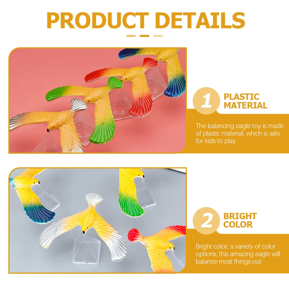 10 قطع من لعبة الجاذبية المتوازنة ألعاب طيور النسر للأطفال دعائم العلوم الفيزيائية البلاستيكية التعليمية