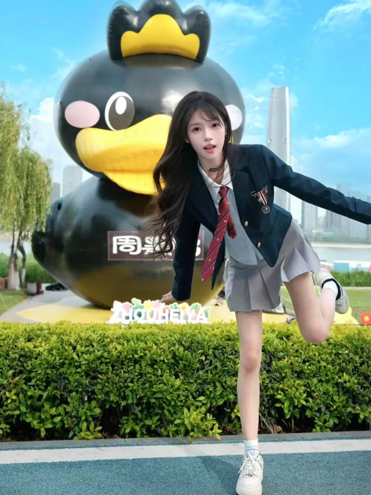 

Korean Drama Sle JK Suit Jaet Pleated Skirt irt School orm loween Costume Set Women's Faion Ensemble