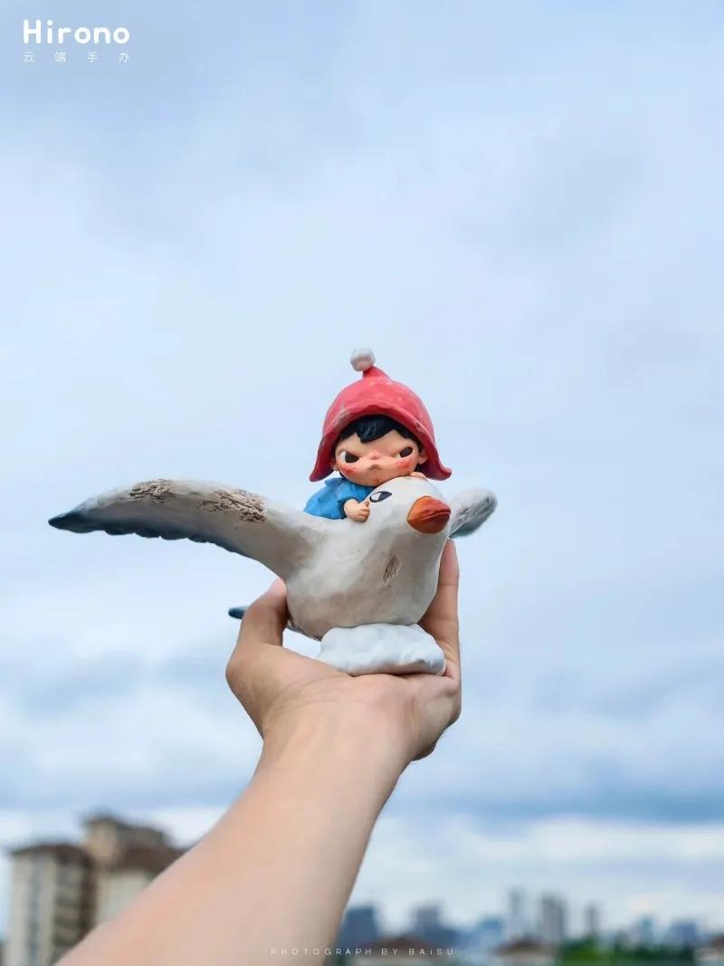 POPMART Genuine Hirono Cloud Figurines Trendy and Fashionable Blind Box Toys Flying Bird Surprise Decorative Items Birthday Gift