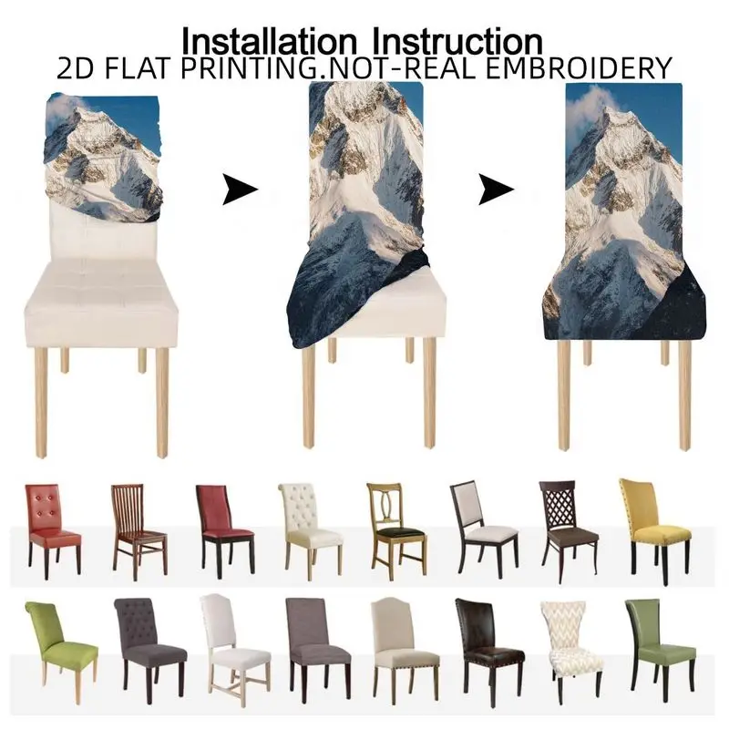 High back dining chair cover set stretch chair cover watermelon fruit swan pattern dining room living room outdoor patio