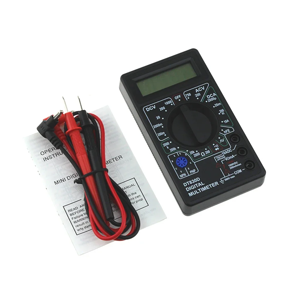 Mini Digital-Multimeter voltmeter Spannung Ampere Ohm Tester DCAC Amperemeter Power Meter Test Mit Blei Sonde Summer DT830D Meter