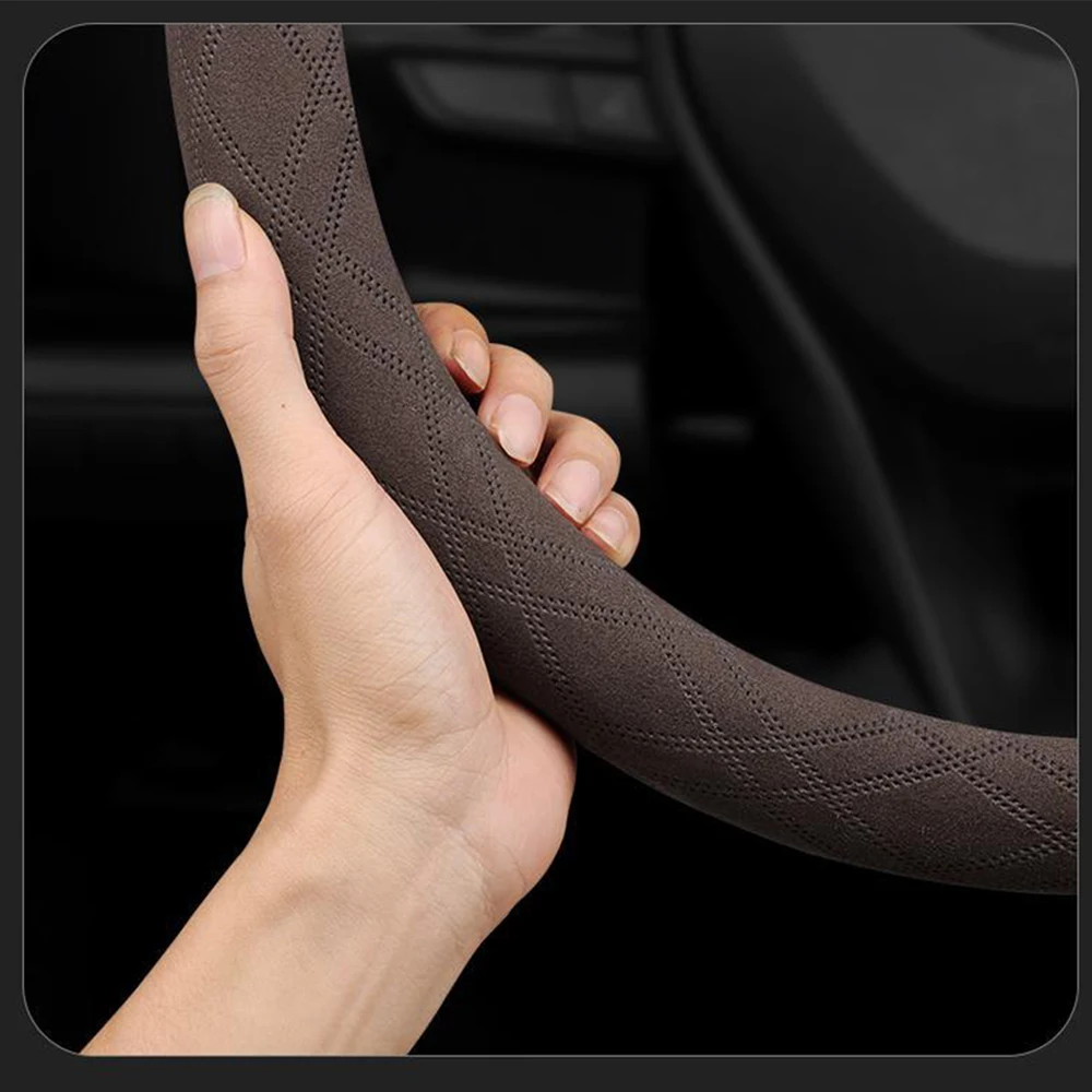For Changan AVATR 11 2023 Suede black Car Steering Wheel Cover Interior Protection Decoration Automobile Accessories