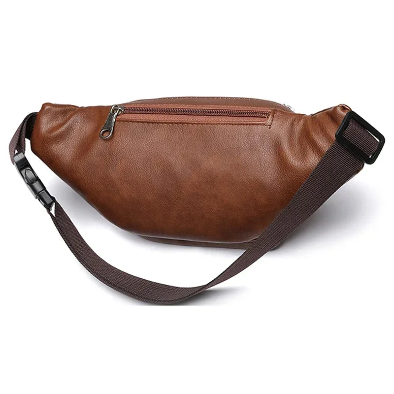 Fashion PU Leather Bag Waist Belt Bag Male Artificial Leather Fanny Pack Men's Waist Pack Luxury Small Shoulder Bags for Men