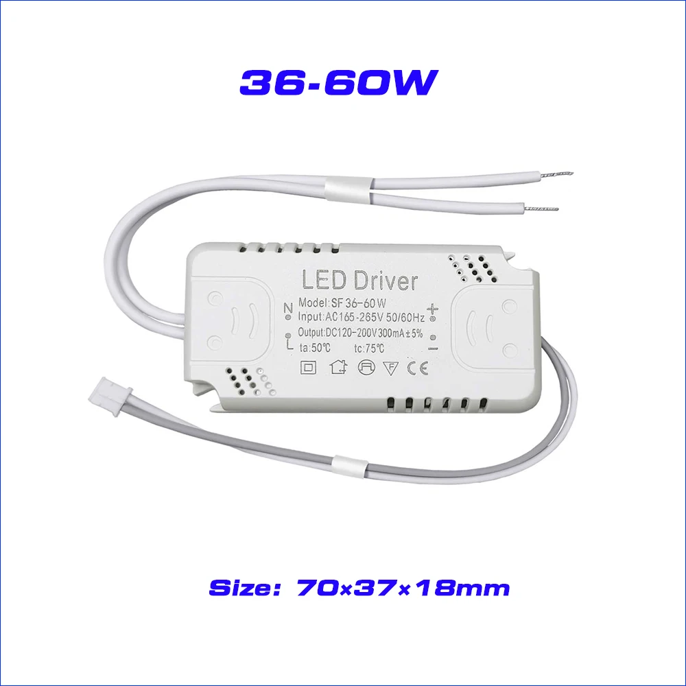 LED Driver Adapter For LED Lighting AC165-265V Non-Isolating Transformer For LED Ceiling Light Replacement Power 8-80W 220mA