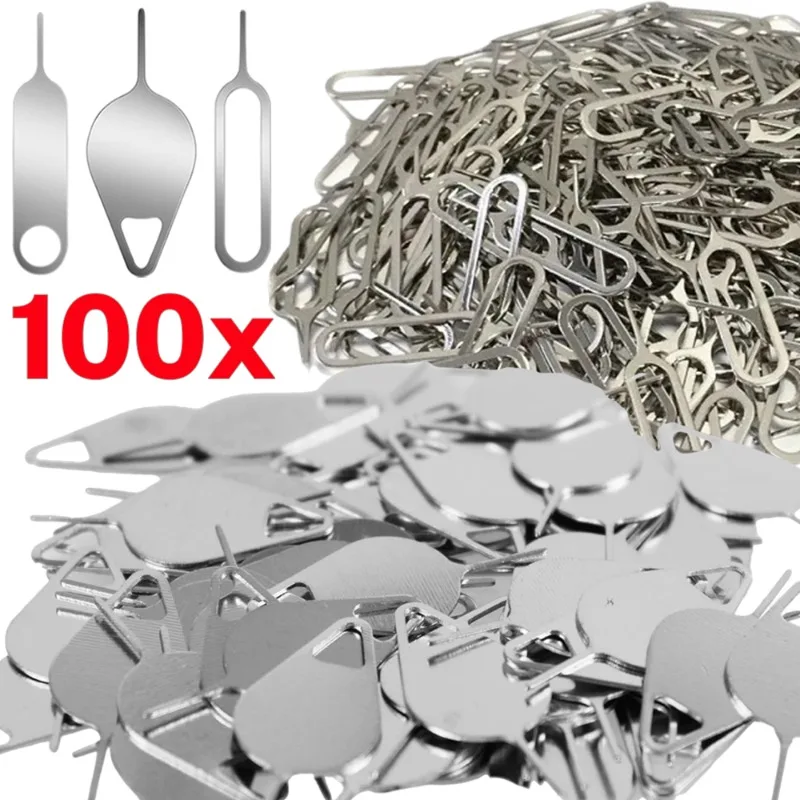 10-100PCS Metal Eject Sim Card Tray Open Pin Needle Key Tool for Universal Phone for iPhone 16 15 SamSung Xiaomi Apple IPad