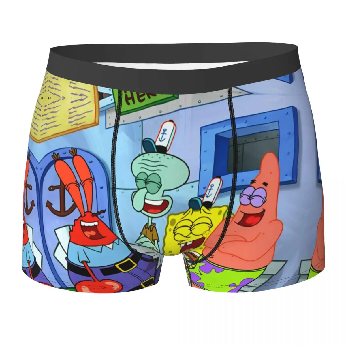 SpongeBob SquarePants Underwear Males Shorts Briefs Comfortable Boxer Shorts Hot Sale Printed Large Size Panties