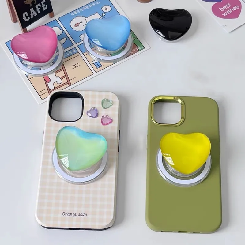 

Милая 3D стеклянная подставка для телефона с сердечком для Magsafe, магнитная подставка для телефона Griptok, подставка для iPhone, держатель для беспроводной зарядки, кронштейн