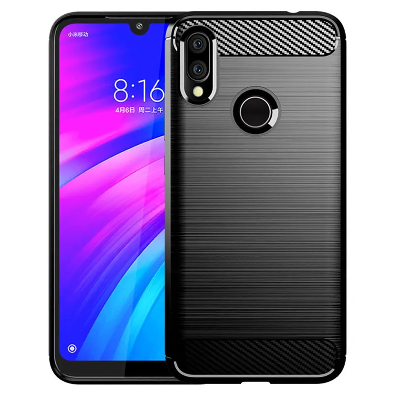 

For Xaomi Redmi 7 Y3 Case Soft Carbon Fiber Back Cover for xiaomi redmi y3 Shockproof Matte Cover For Redmi7 Silicone Cases