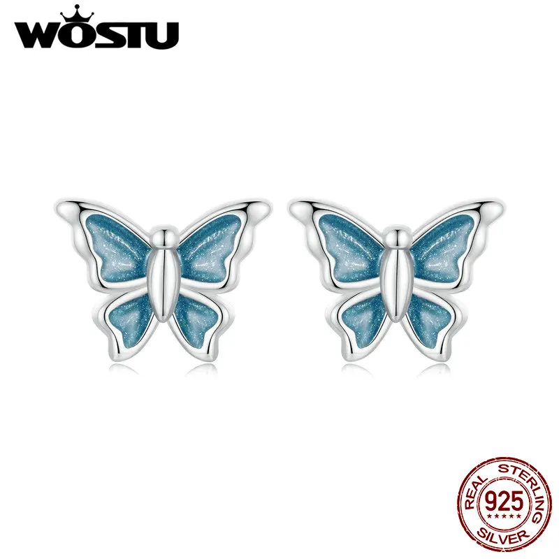 

Женские серьги-гвоздики в виде бабочек, из серебра 925 пробы