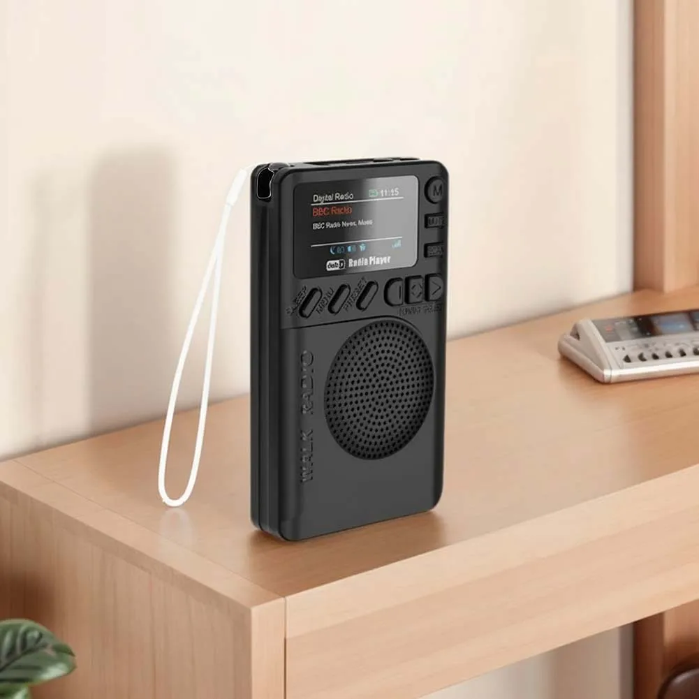 Mini DAB FM Digital Radio with Headphone Jack Portable Radio Speaker Rechargeable MP3 Playback Speaker for Running Sports