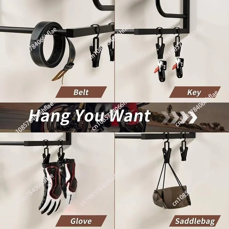 Wall Mounted Wooden Helmet Rack Motorcycle Helmet Display Hook Motorsport Equipment Hanger
